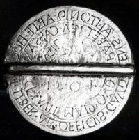 Najstaršia pečať košických mešťanov s motívom svätej Alžbety, ako sa zachovala na listine z tridsiatych rokov 14. storočia.