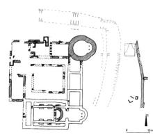 Pôdorys opátstva na základe archeologických výskumov