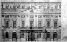 Pravdepodobne Belághov výkres fasády klasicistickej Langerovej budovy radnice z roku 1805 je mierne odlišný od skutočného vzhľadu budovy, takže je možné, že ide o školskú prácu.